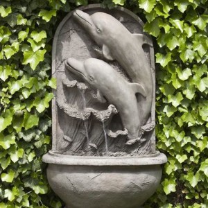 dolphin themed wall fountain