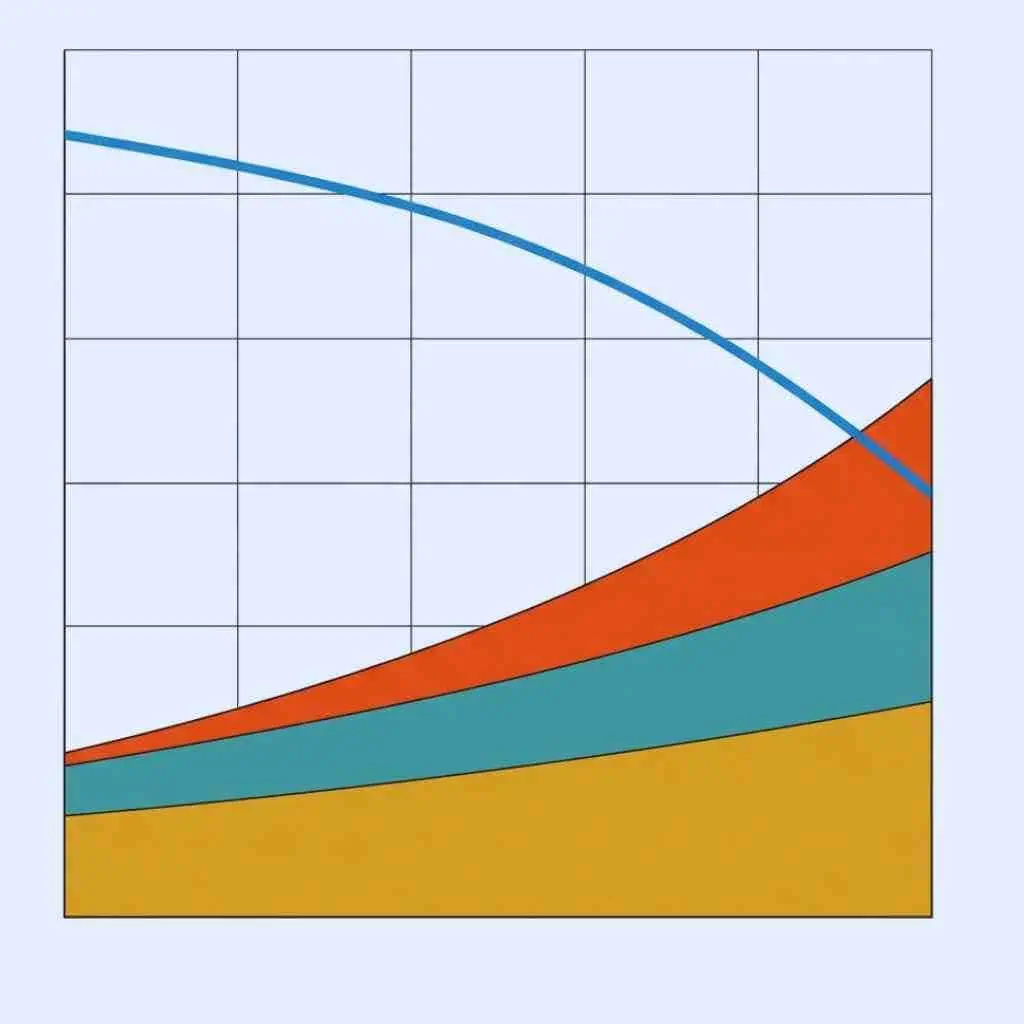 Graph showing filtration efficiency and failure points in koi pond systems.